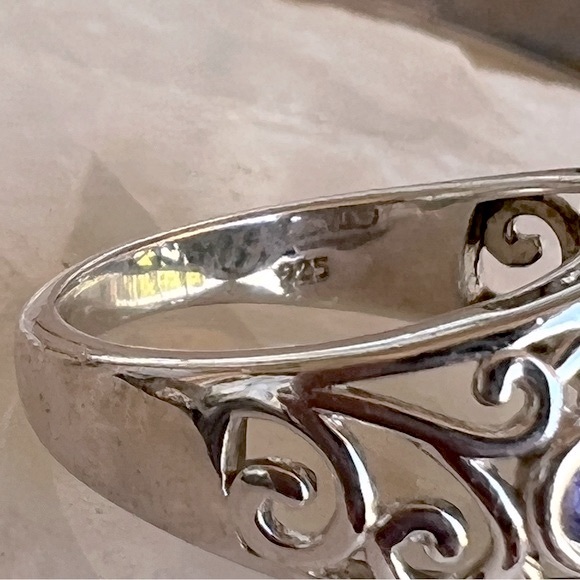 Larimar and Tanzanite Sterling Silver Ring - Picture 11 of 12